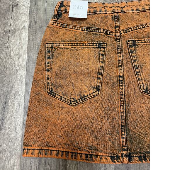 ZARA High-Rise Mini Skirt – Burnt Orange (Size XS, NWT) - Picture 3 of 7